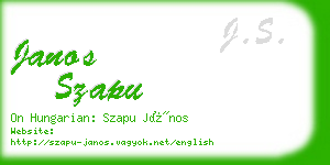 janos szapu business card